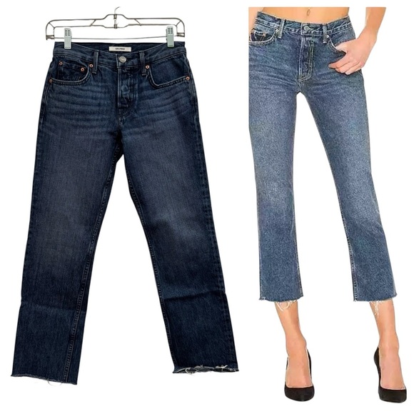 GRLFRND Denim Tatum Mid Rise Jeans Size 23 Always Now Slim Kick - Picture 1 of 11